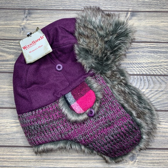 isotoner Accessories - Woodlands Isotoner Women’s Trapper Hat Purple Gray
